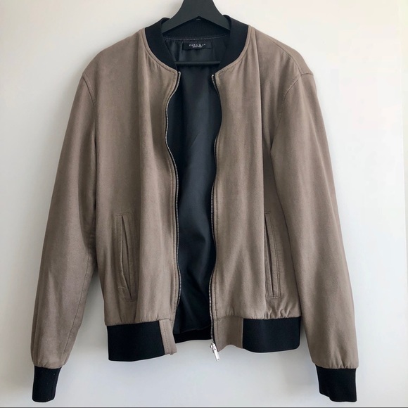 zara mens suede bomber jacket